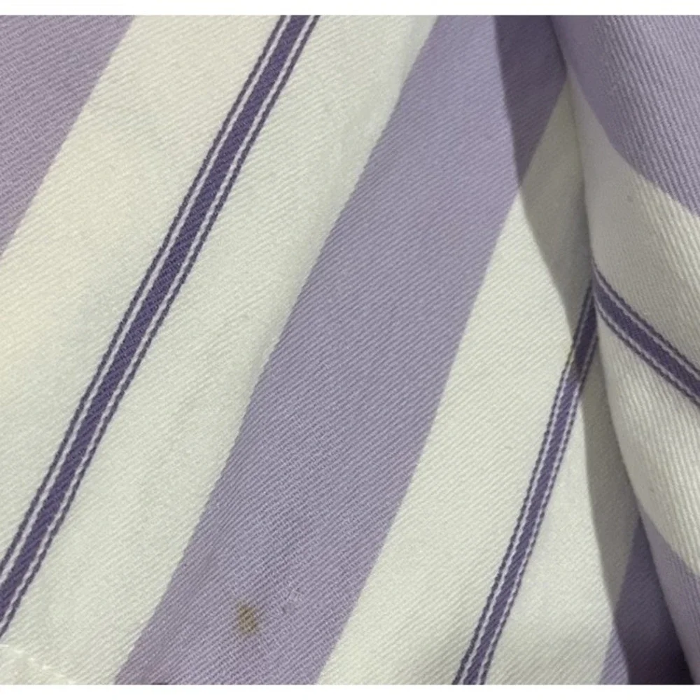 Pottery Barns Kids Spring Stripe Purple‎ White 2 Panels Curtain Lined 42x90